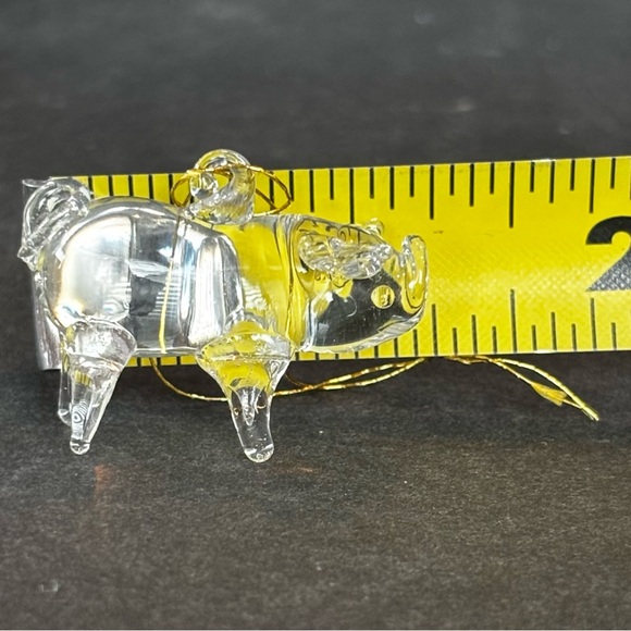 3 Hand-Blown Miniature Glass Pig Ornament/ Clear Figurine .75” X 1.25” - Picture 7 of 7